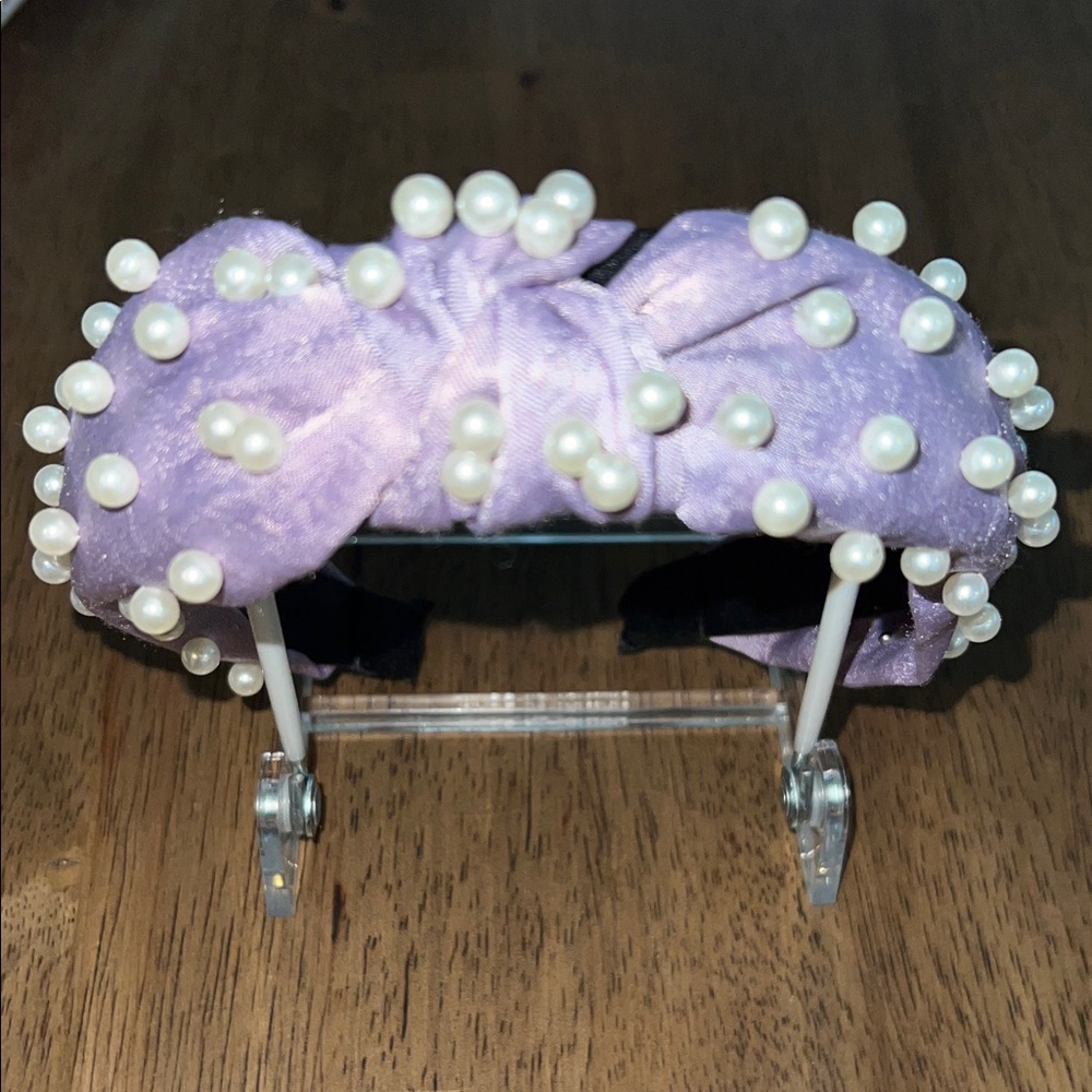 Purple Headband with Pearls
